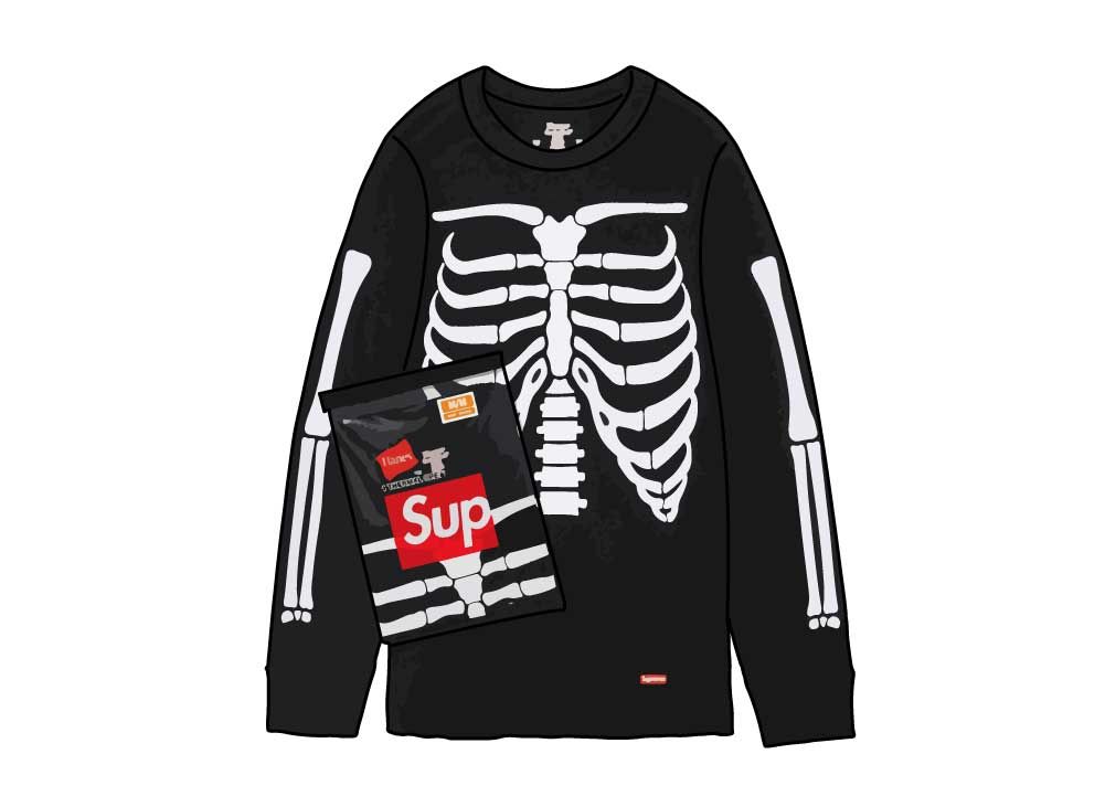 supremeの骨サーマルs Supreme x Hanes Bones Thermal Crew (1 Pack)
